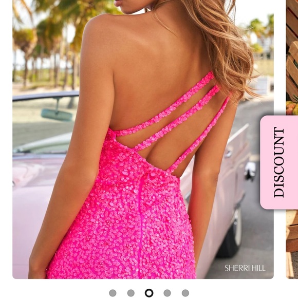 Sherri Hill One Shoulder Lavender Sequin Dress - Picture 6 of 6